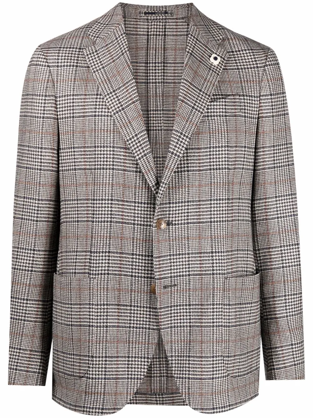 

Lardini blazer con estampado de cuadros - Gris