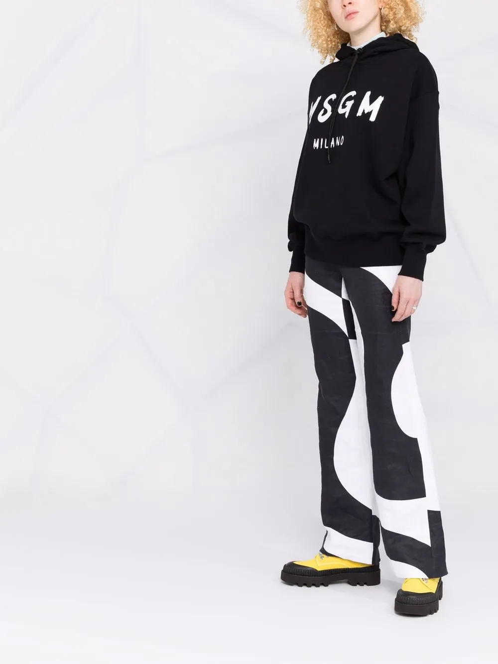 Shop Msgm Logo-print Cotton Hoodie In Schwarz