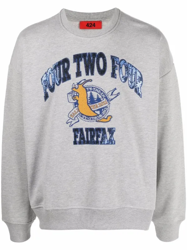 424 logo-embroidered Cotton Hoodie - Farfetch