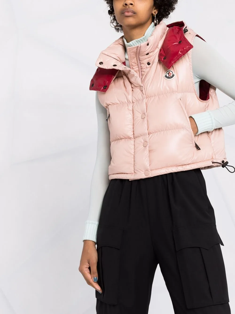 Farfetch Abbigliamento Cappotti e giubbotti Gilet Gilet imbottito con cappuccio Rosa 