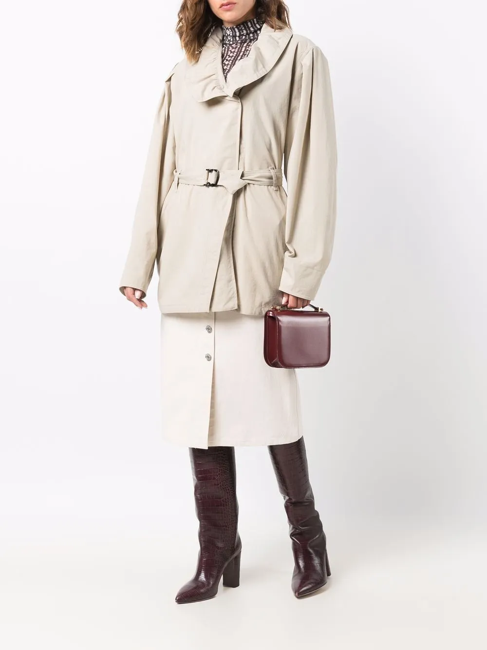 Image 2 of Isabel Marant ruffle-panel trench coat