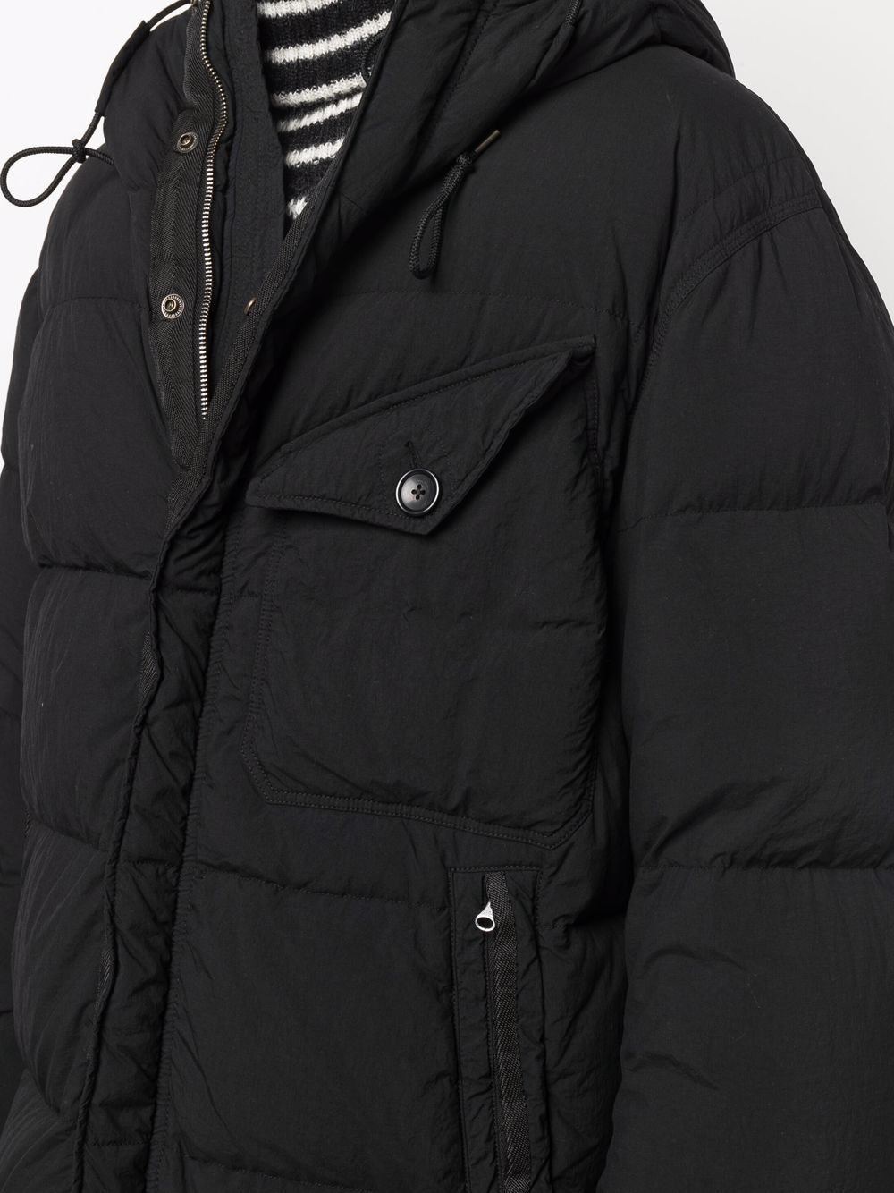 Shop Ten C Zip-up Padded Coat In Schwarz