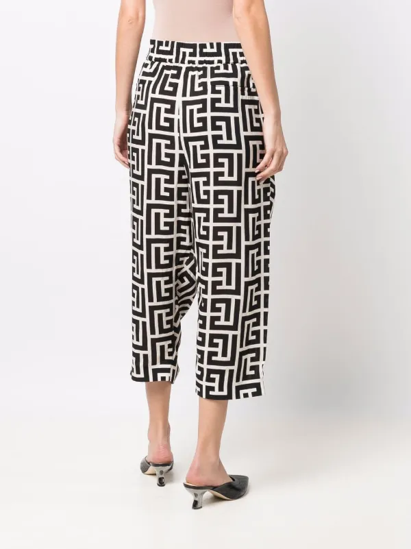 Printed cropped trousers Clearance