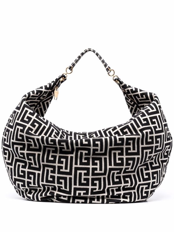 monogram jacquard hobo bag