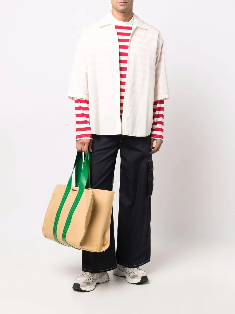 Sunnei Gestreept shirtjack - Beige