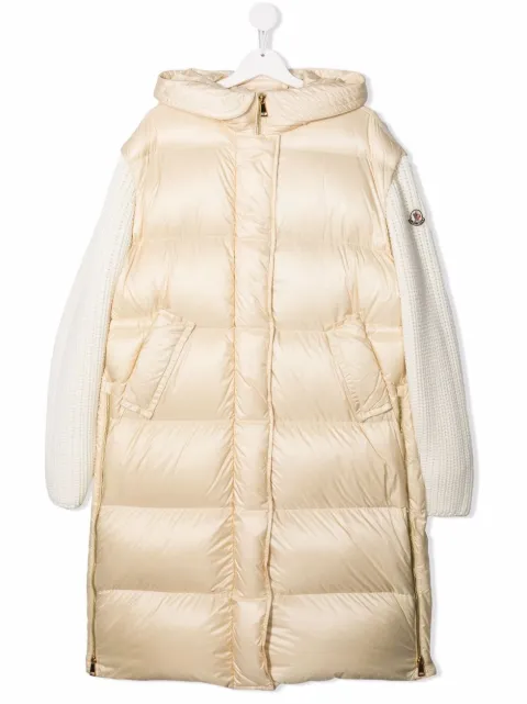 Moncler Enfant Casaco matelassê com capuz
