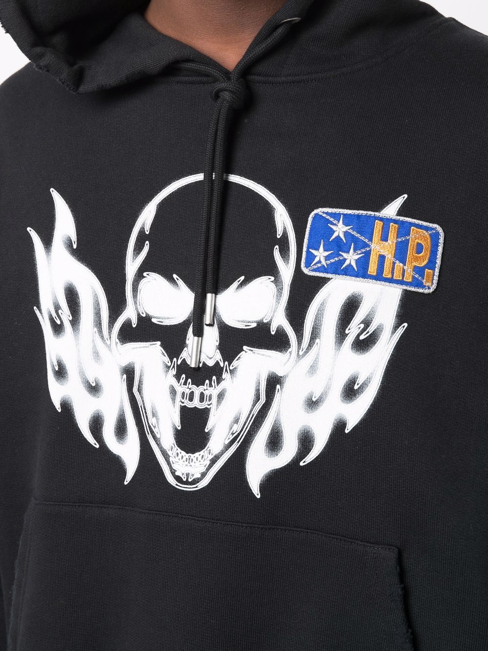 Shop Heron Preston Skull Flame Graphic-print Hoodie In Black