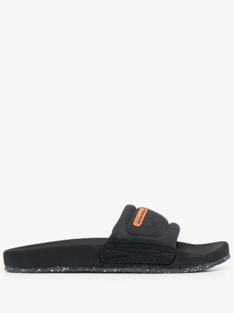 Heron Preston logo-patch slip-on slides