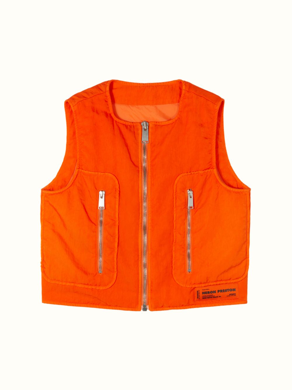 WASHED NYLON ZIP POCKET VEST | HERON PRESTON® Official 