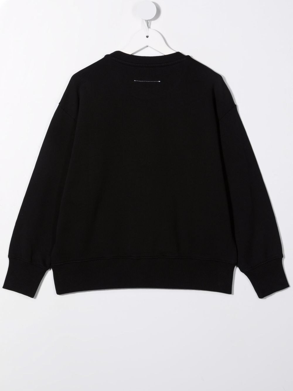 Shop Mm6 Maison Margiela Logo-print Cotton Sweatshirt In 黑色