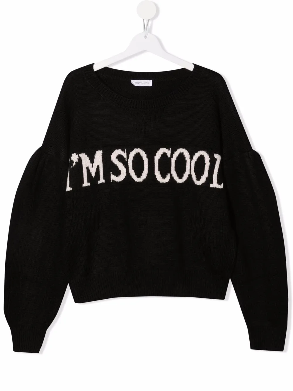 

Monnalisa slogan-print cropped jumper - Black