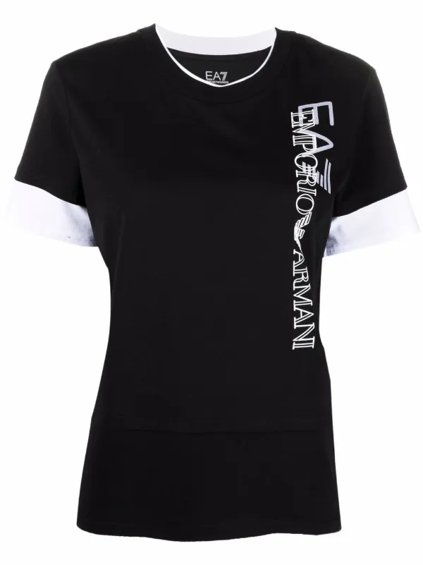 Ea7 Emporio Armani Logo Print Cotton T Shirt Farfetch