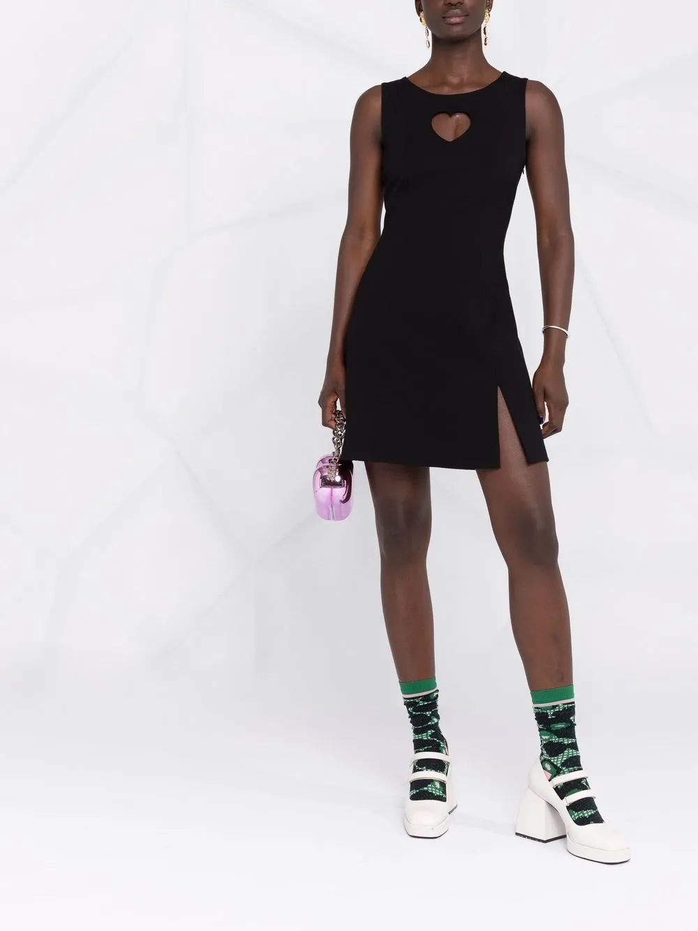 фото Paskal короткое расклешенное платье с вырезами