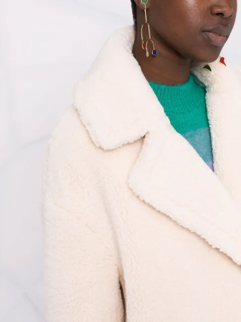 Shop Maje oversized teddy coat with 