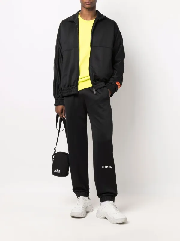 Heron Preston logo-stripe Zipped Track Jacket | Black | FARFETCH