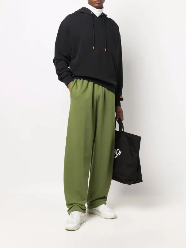 green tape logo track pants