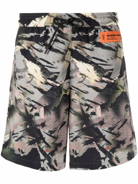 Heron Preston shorts de playa con estampado abstracto