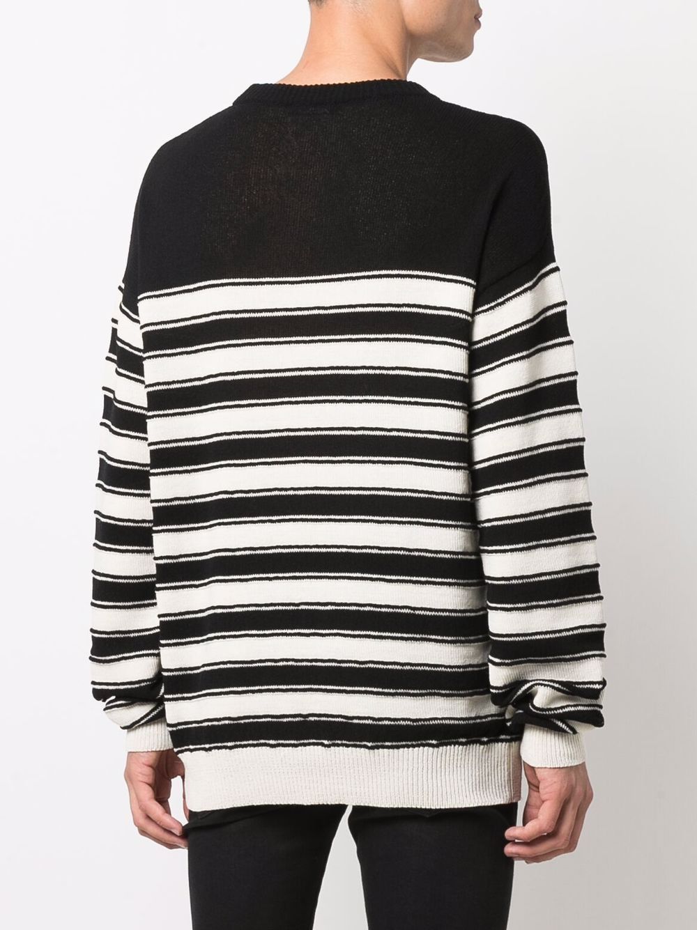 Balmain logo-badge knitted sailor jumper Men