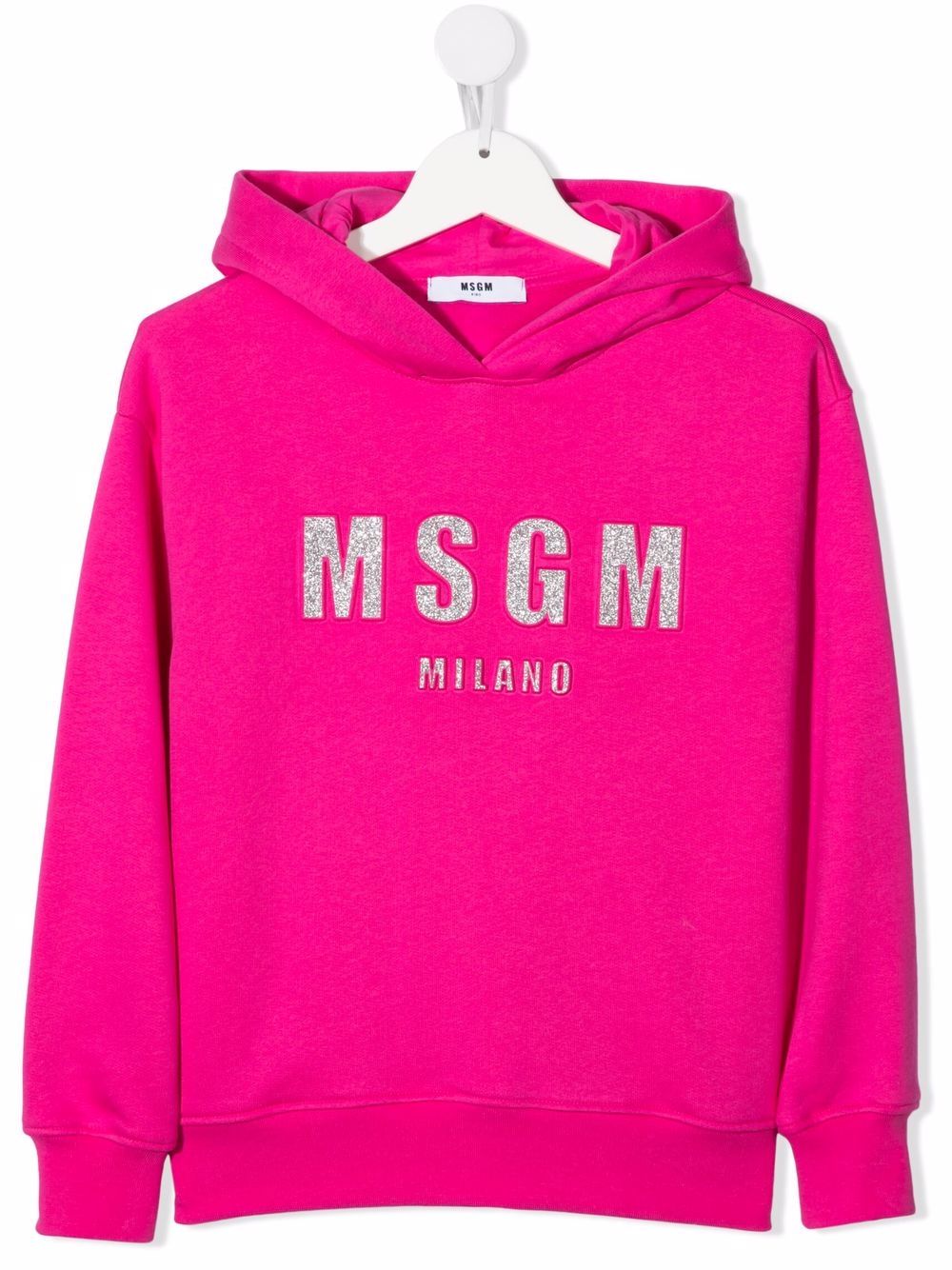 Shop Msgm Glitter-logo Pullover Sweatshirt In Pink