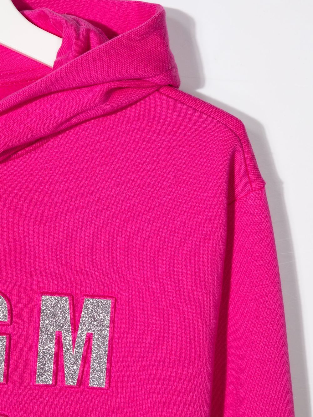 Shop Msgm Glitter-logo Pullover Sweatshirt In Pink