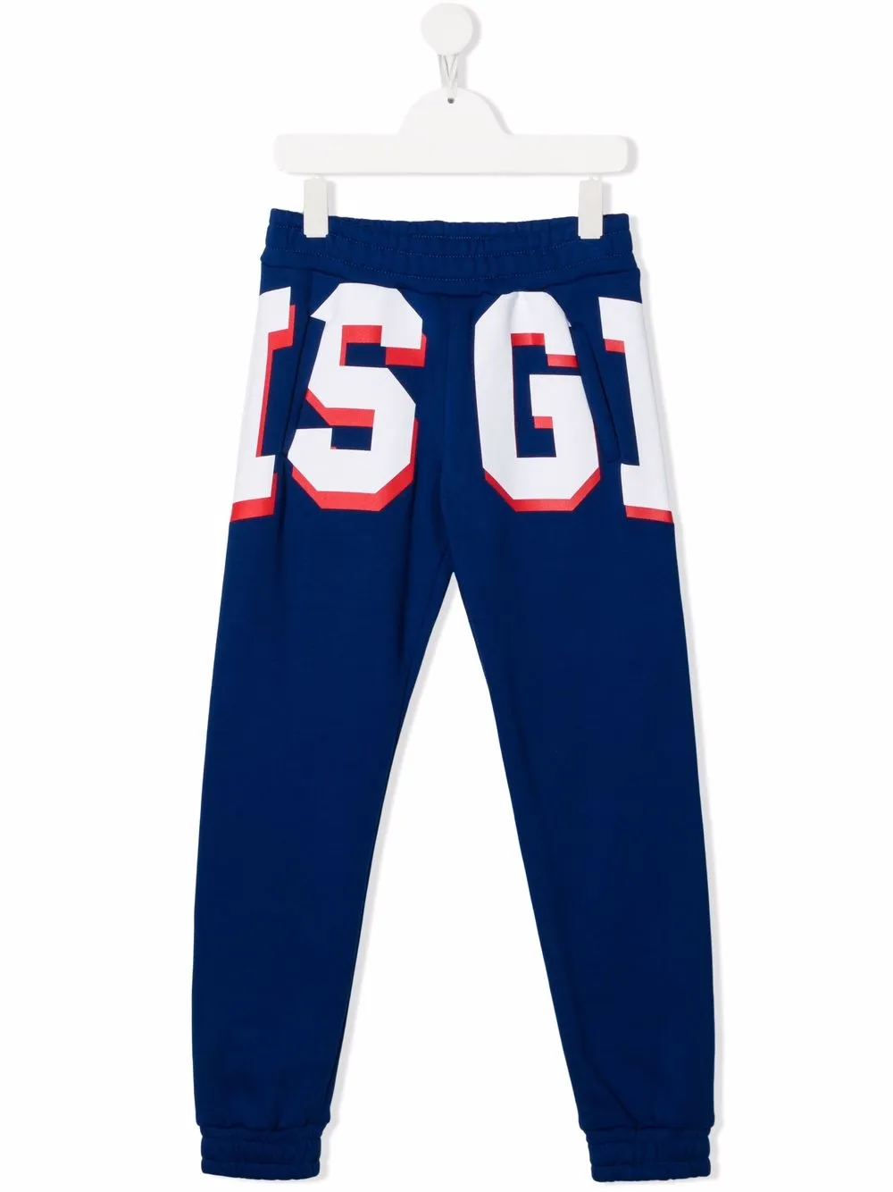 Msgm Teen Logo-print Slim-fit Joggers In Blue