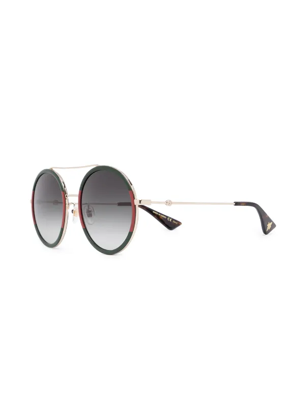 Gucci Eyewear ダブルブリッジ ラウンドサングラス 通販 - FARFETCH
