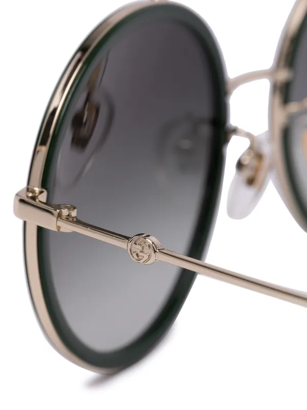 Gucci Eyewear ダブルブリッジ ラウンドサングラス 通販 - FARFETCH
