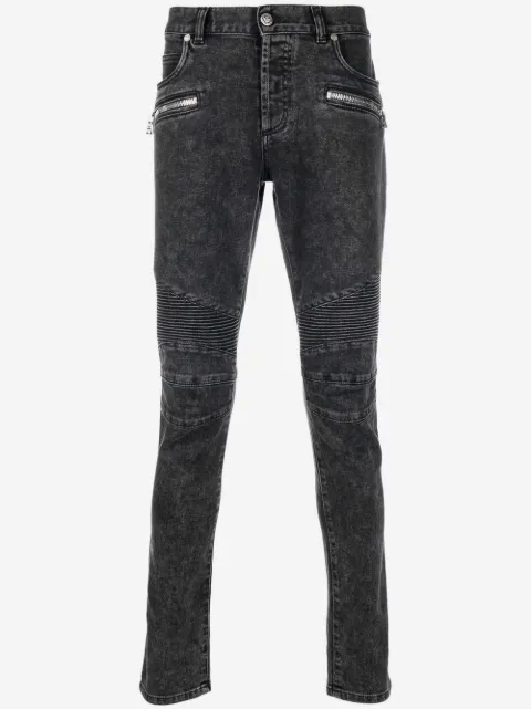 Balmain ribbed-knee slim-fit jeans