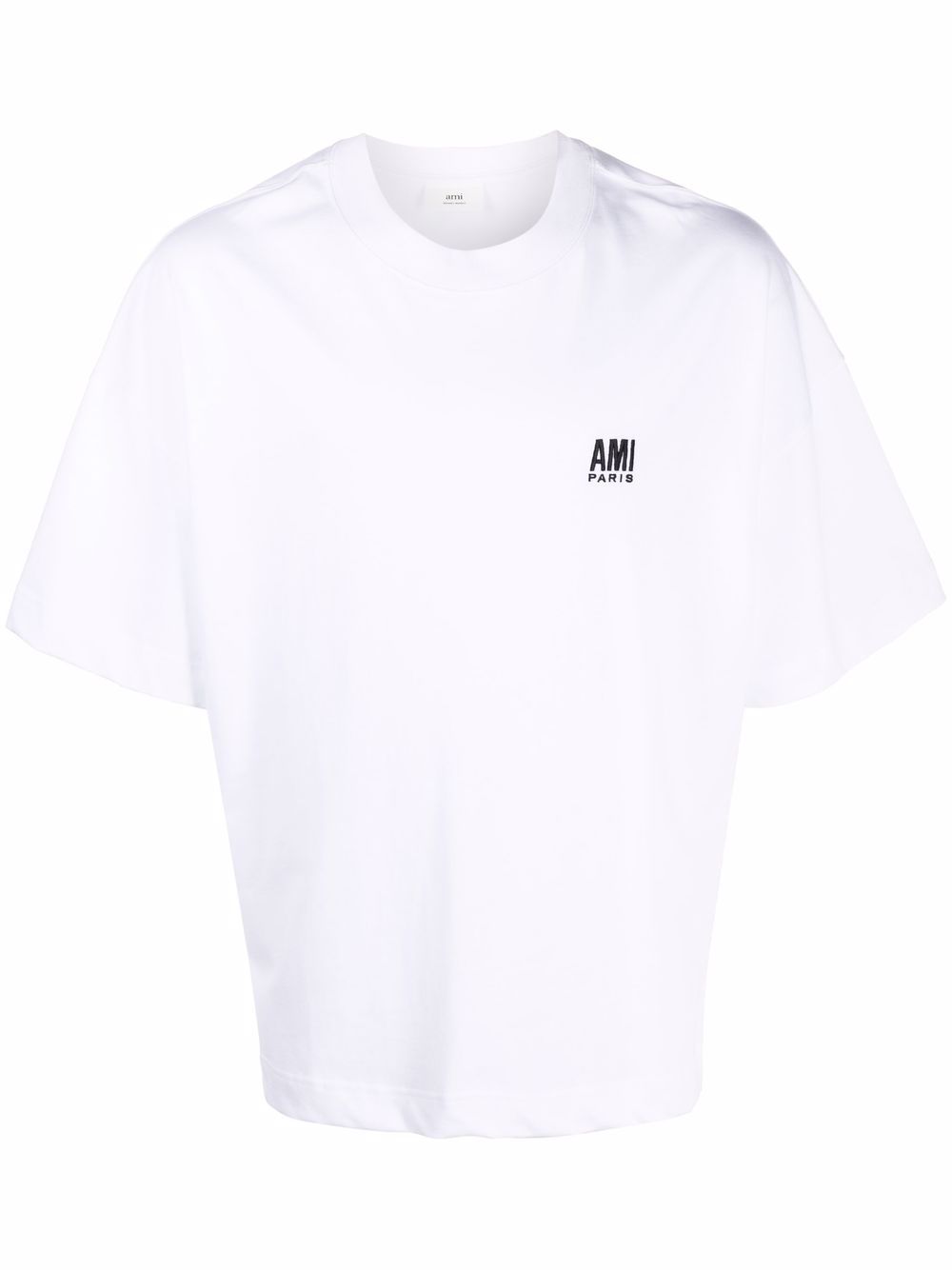 фото Ami paris футболка с вышитым логотипом