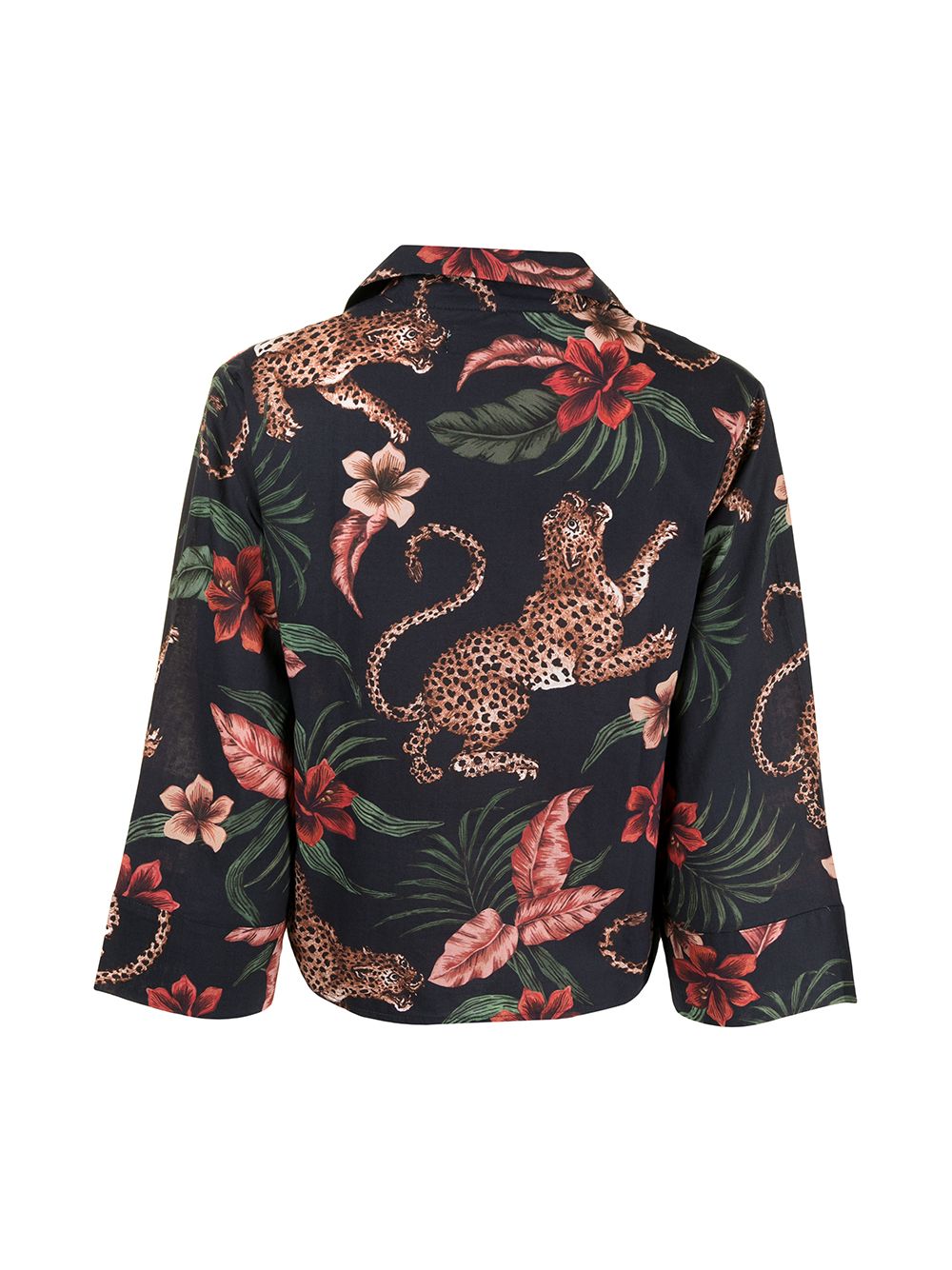 Shop Desmond & Dempsey Soleia Tiger-print Pyjama Top In Black