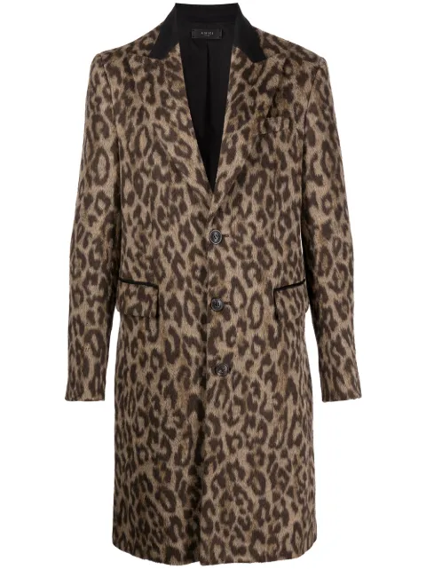 AMIRI abrigo con botones y estampado de leopardo 