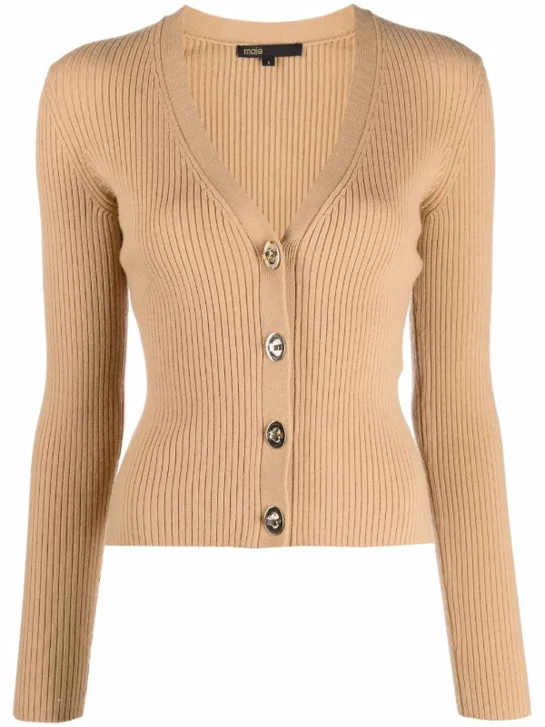 fitted ribbed knit cardigan