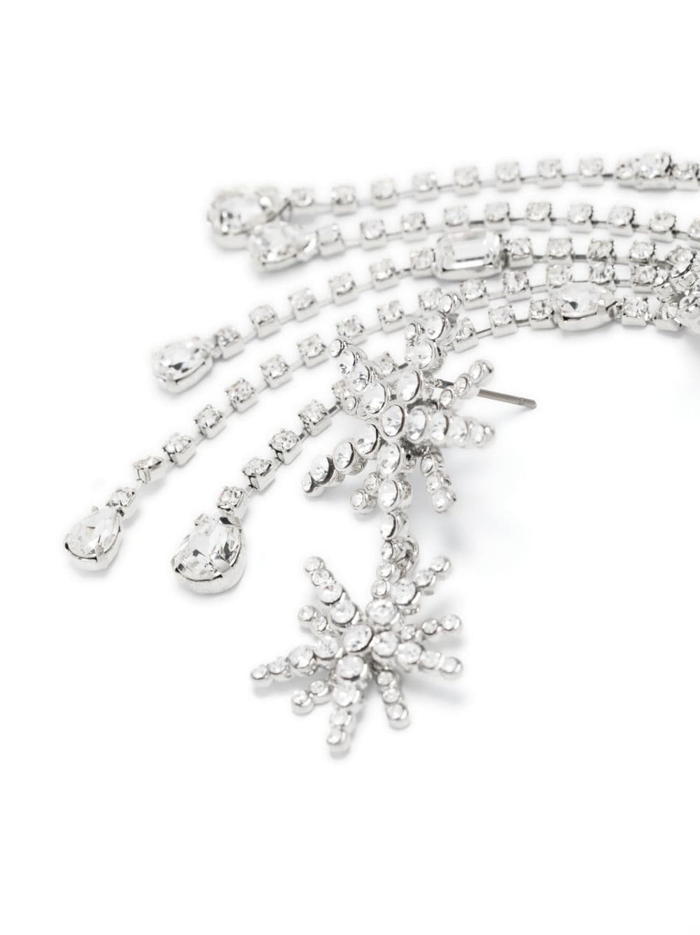 Shop Maje Crystal-embellished Drop Earrings In Silver