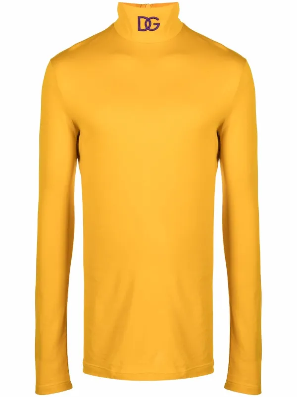 yellow mock turtleneck