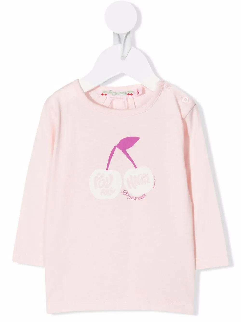 

Bonpoint playera con logo de cerezas - Rosado