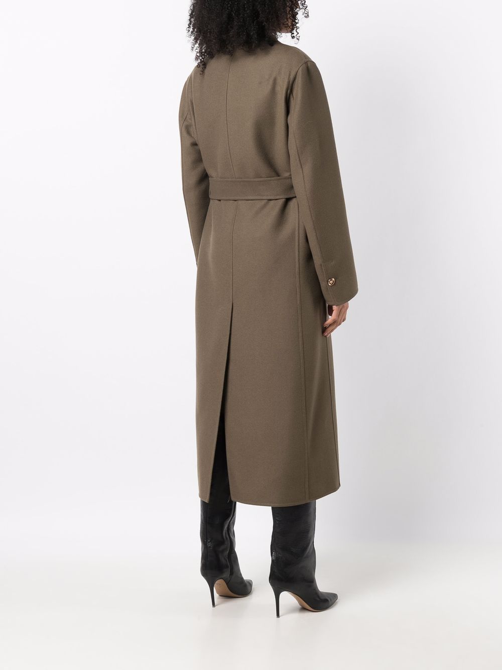 фото Versace длинное пальто с поясом