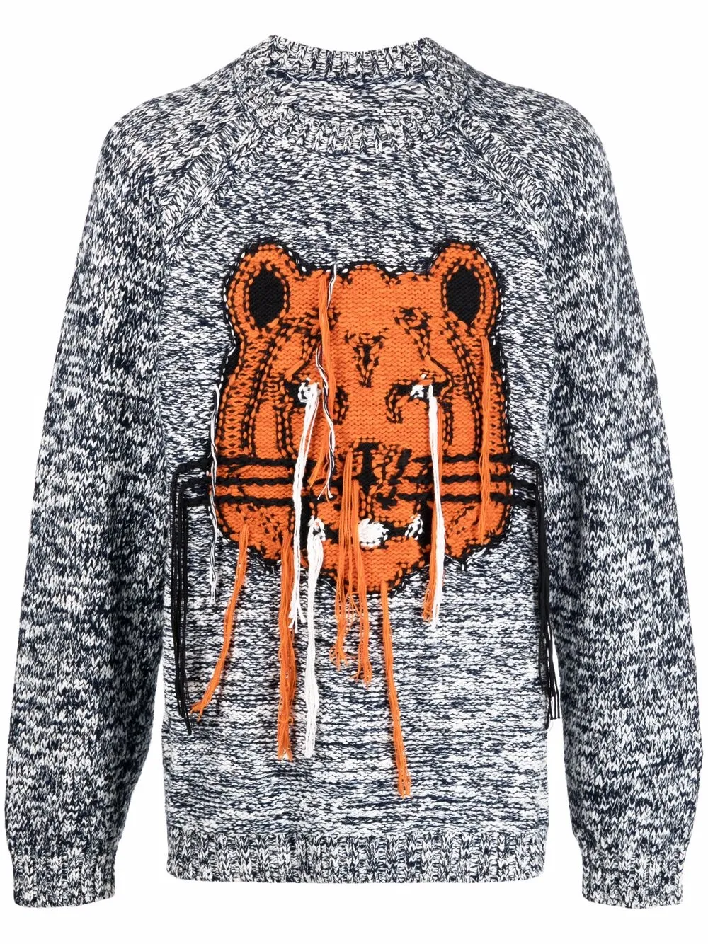 Kenzo Black & White Intarsia Tiger Sweater Kenzo