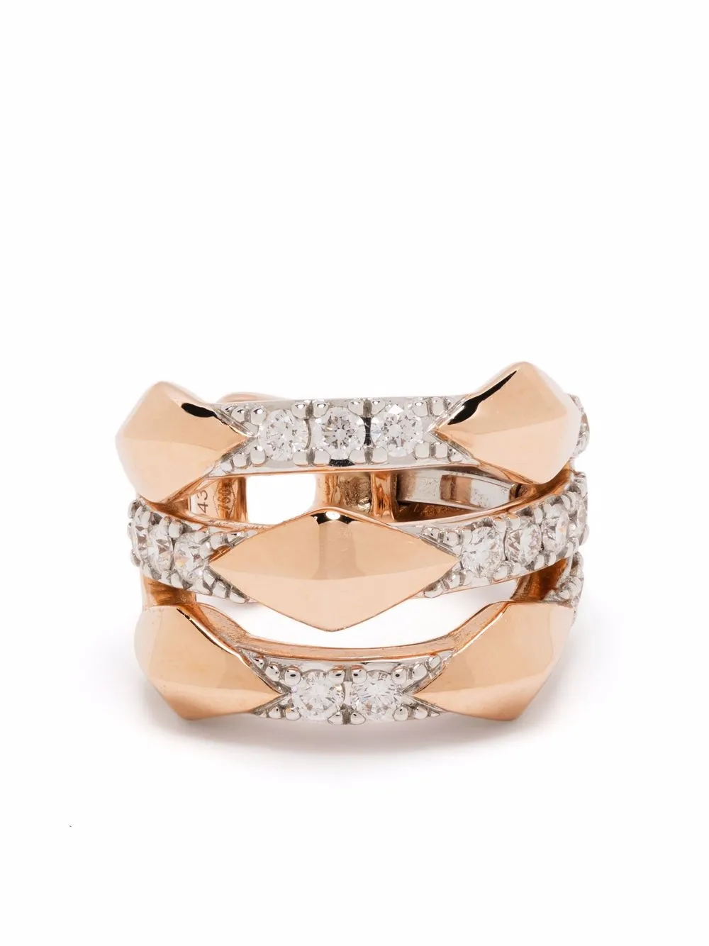 Tirisi Ear cuff Monte Carlo in oro rosa 18 carati con diamanti | rosa | Image 1