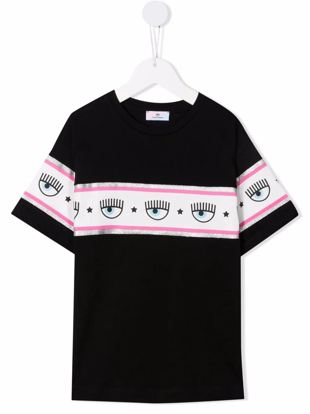 

Chiara Ferragni Kids playera con logo estampado - Negro