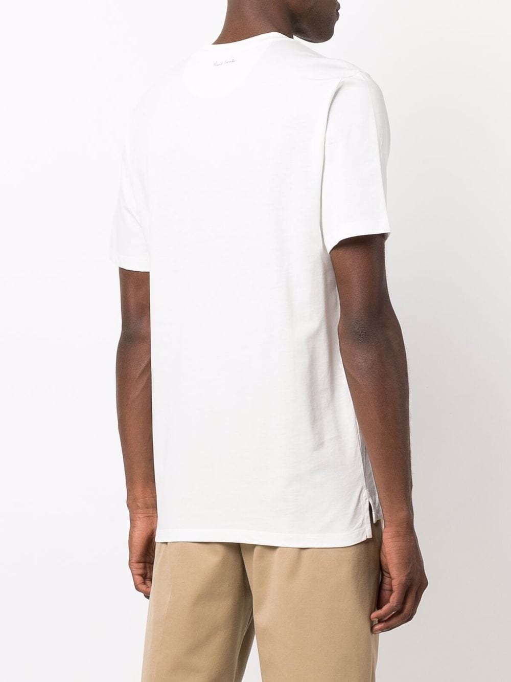 Shop Paul Smith Striped-pocket Organic Cotton T-shirt In Weiss