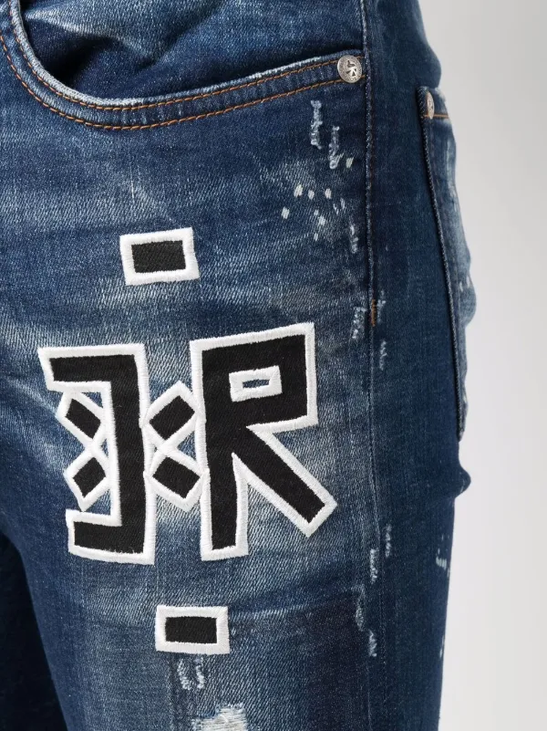 John Richmond embroidered-logo Jeans - Farfetch