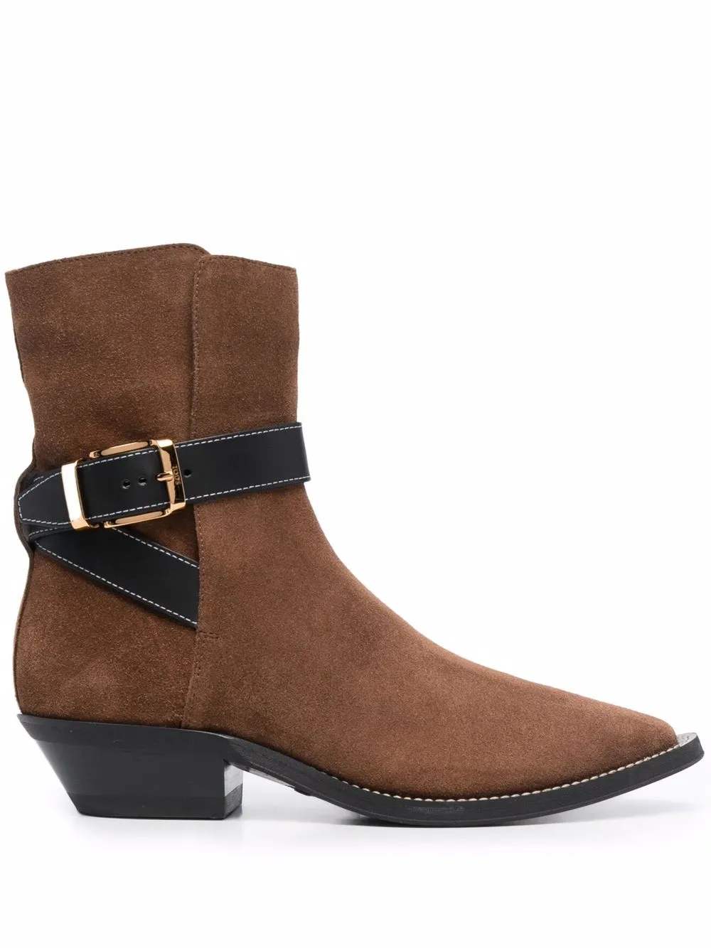 

Tod's buckle-detail pointed boots - Brown