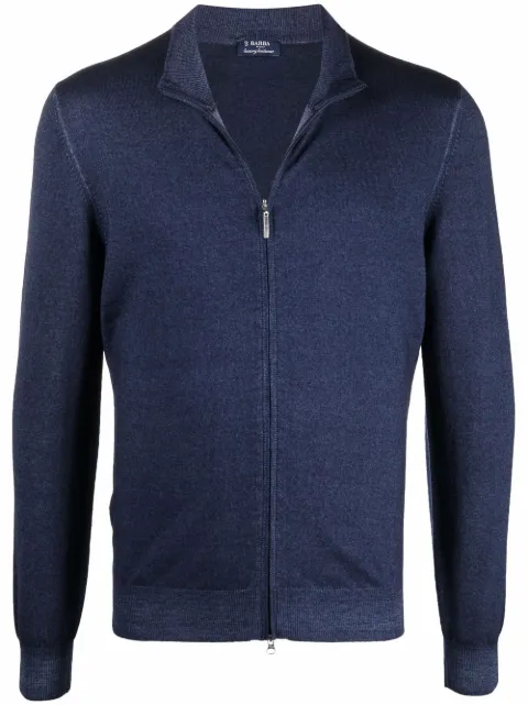 Barba zipped-up virgin wool cardigan