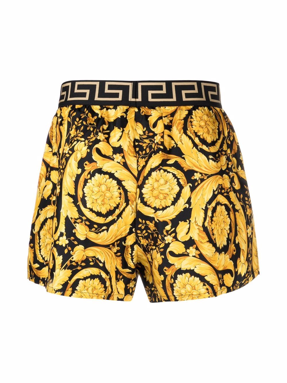 Versace Baroque-pattern Elasticated-waistband Boxers In Black | ModeSens