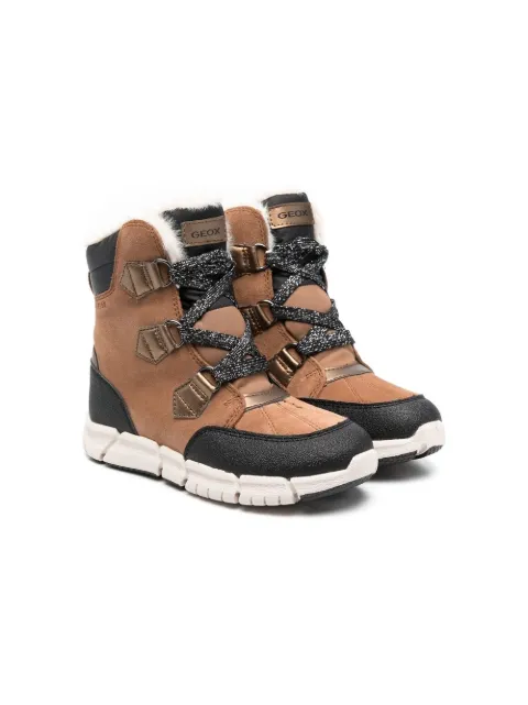 Geox Kids logo lace-up ankle boots