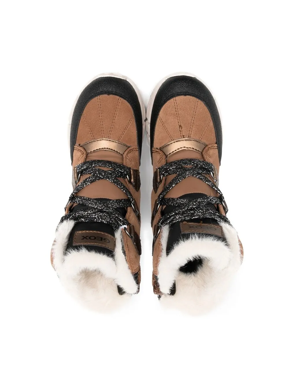Geox Logo Lace-up Ankle Boots In Brown
