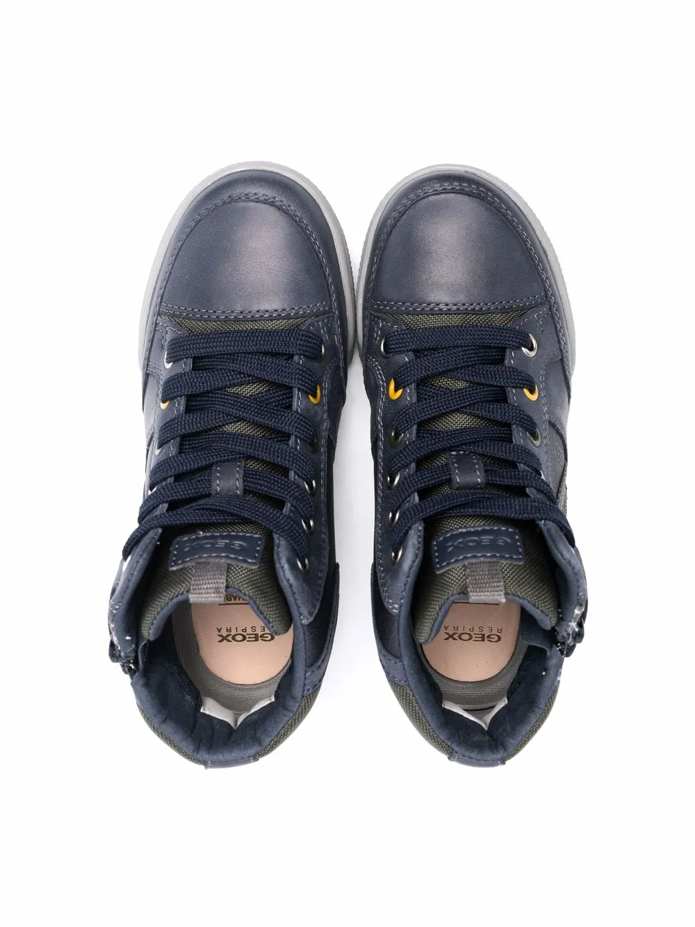 Geox Poseido High-top Panelled Sneakers In Blue