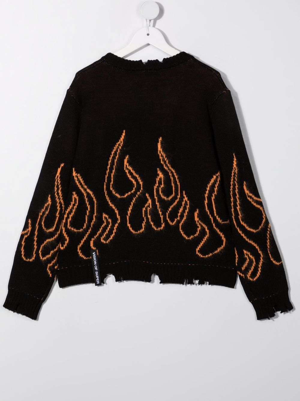 фото Vision of super kids flame-intarsia distressed jumper