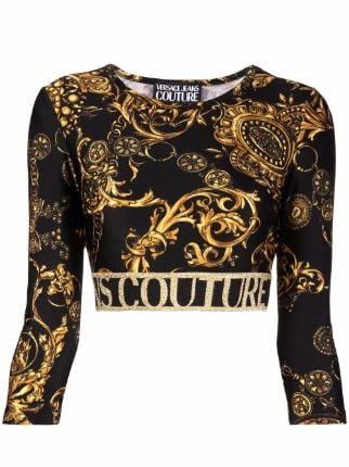 Versace Baroque Print Cropped Top - Farfetch