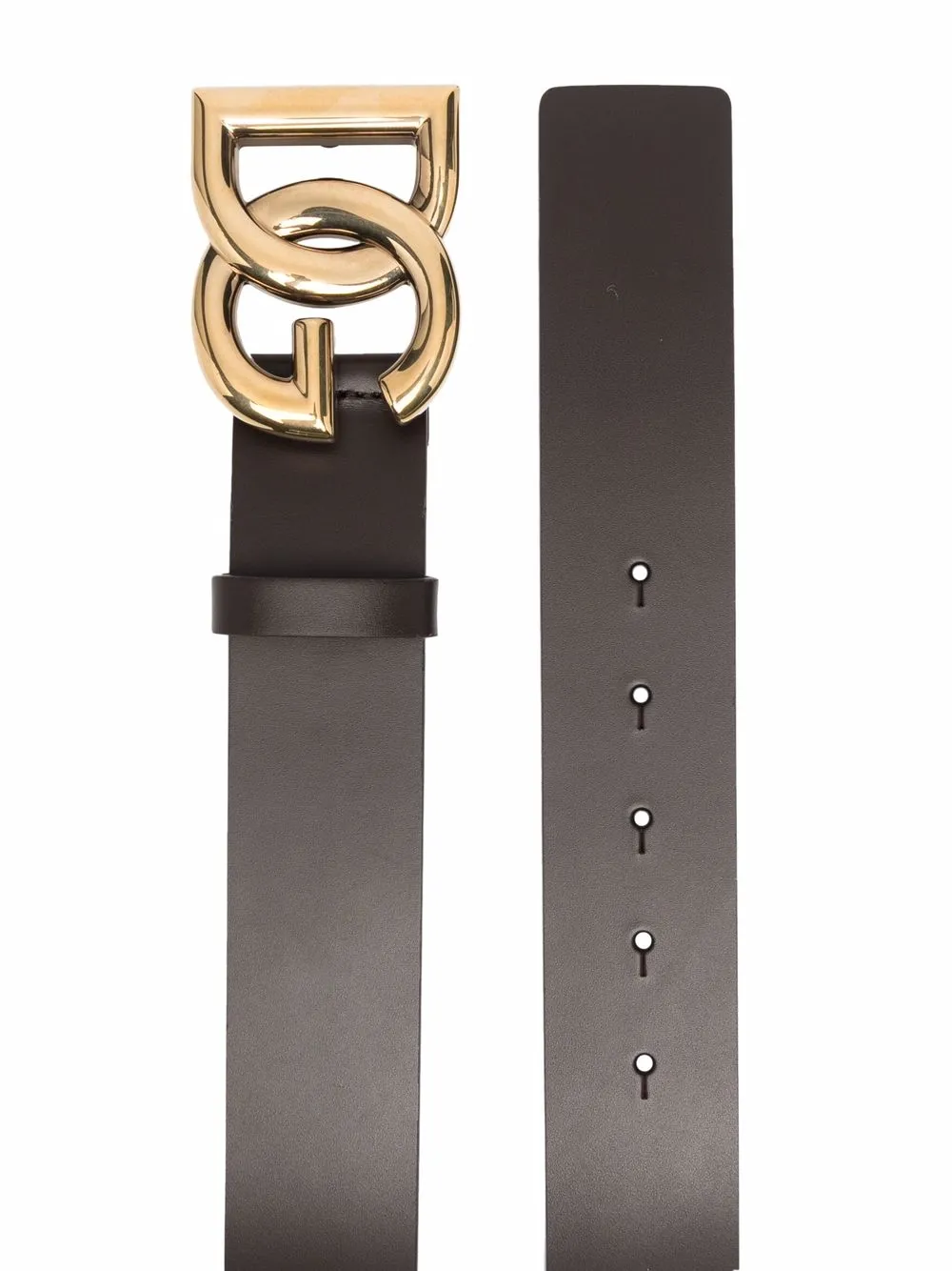 Shop Dolce & Gabbana 'dg' Logo Belt In Braun